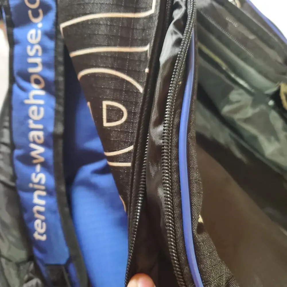 Tennis Warehouse Racquet Bag Blue Black Padded Shoulder Strap Tennis Tote